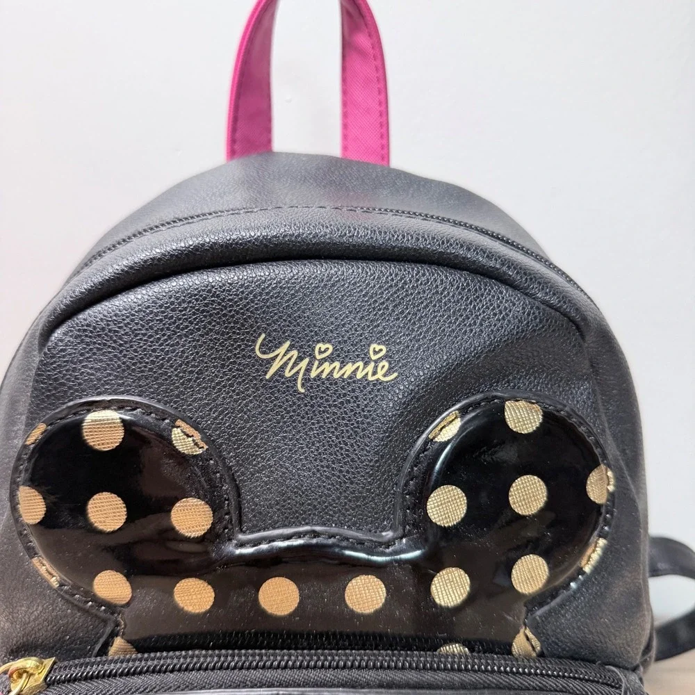 Dani by Danielle Nicole Minnie Mouse Backpack Women Mini Black Gold Polka Dot